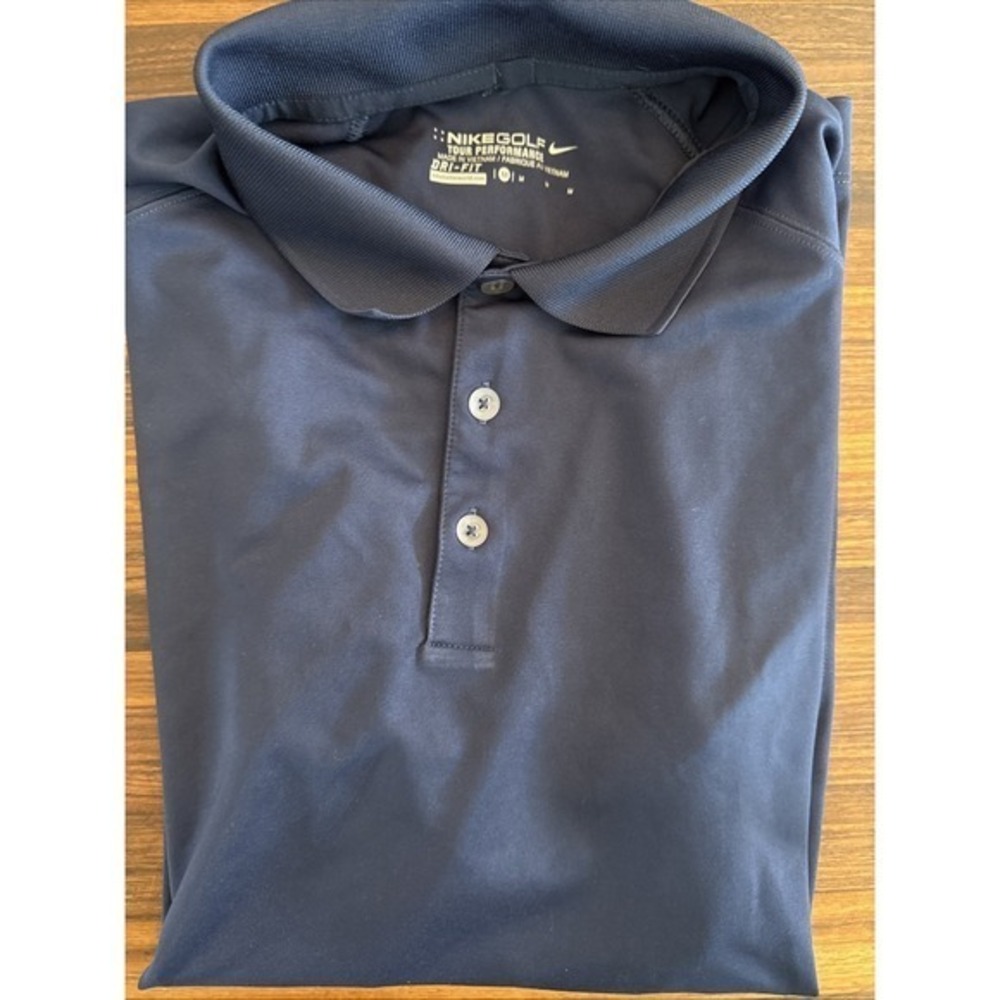 NikeGolf Tour‎ Performance Dri-fit Navy Blue Polo Size M